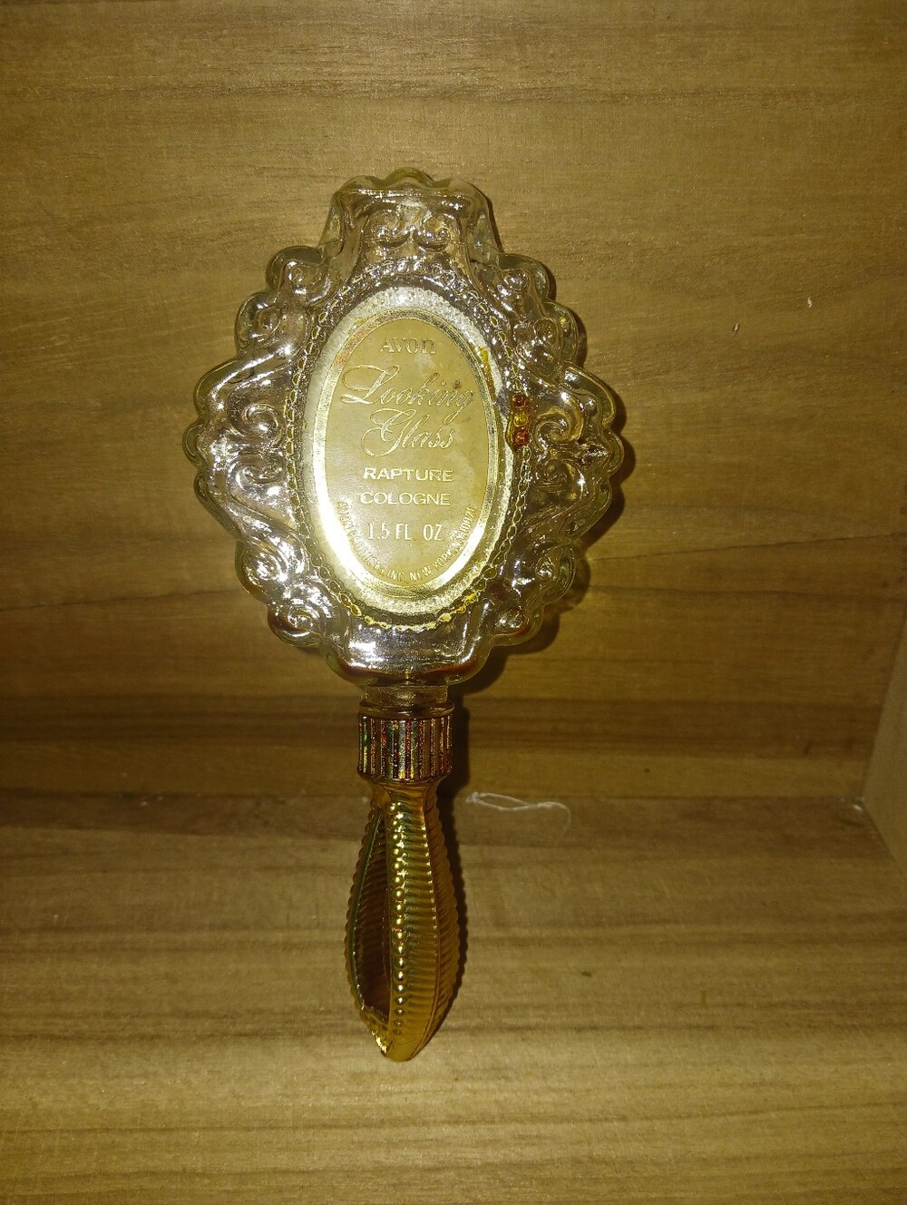 Avon Gold Ornate Hand Mirror Perfume Decabterwith Decorative Handle